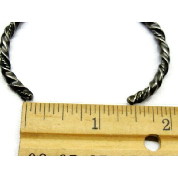 Big & Small Twisted Rope Combination Bangle Cuff Sterling Silver 925 Bracelet - Picture 8 of 8